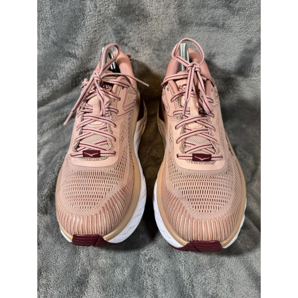 Hoka One One Bondi 7 Shoes Womens Size 9.5 Pink Running Sneakers 1110519 - Picture 3 of 14